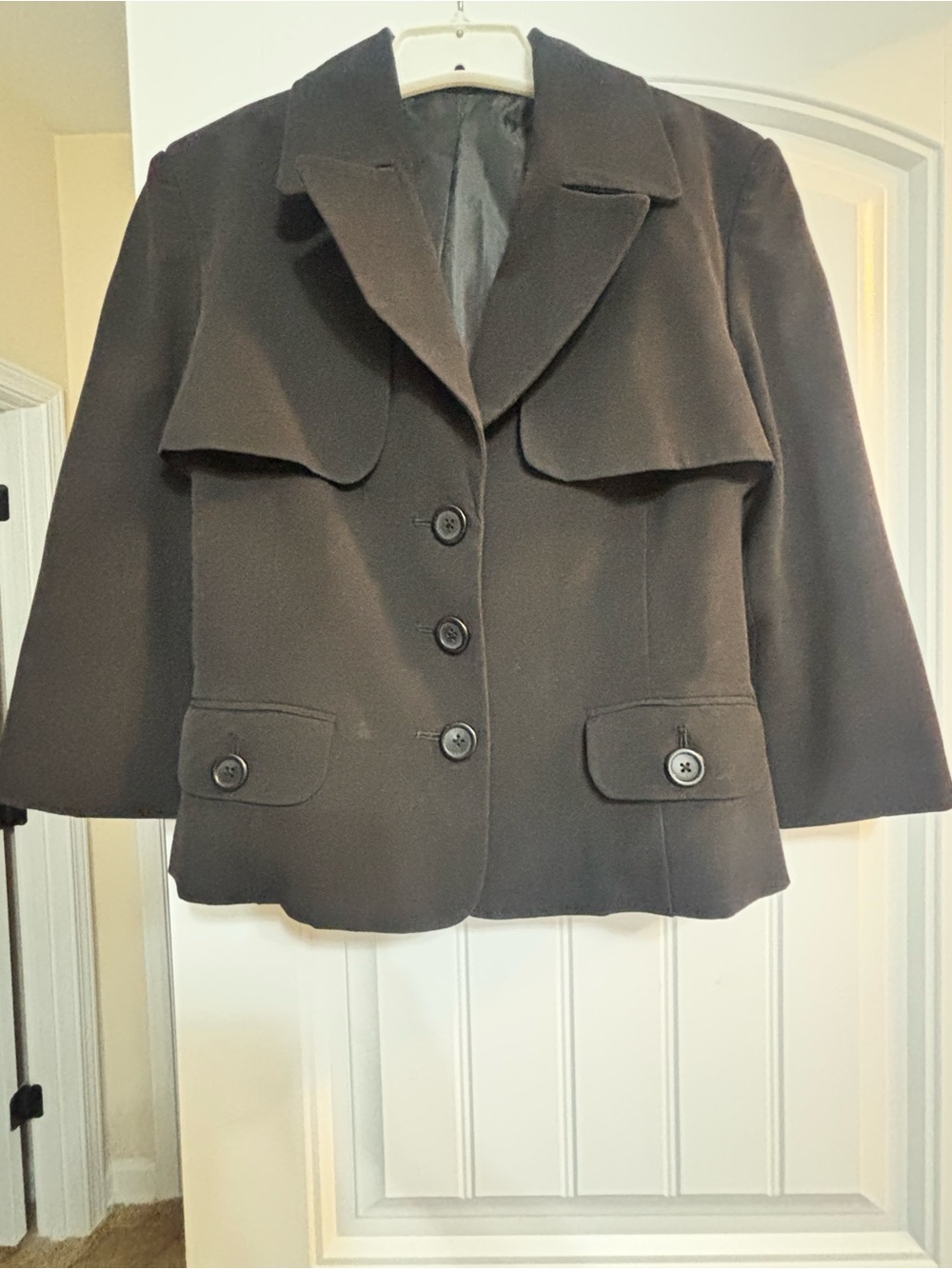 Larry Levine Black Notch-Collar Pea Coat